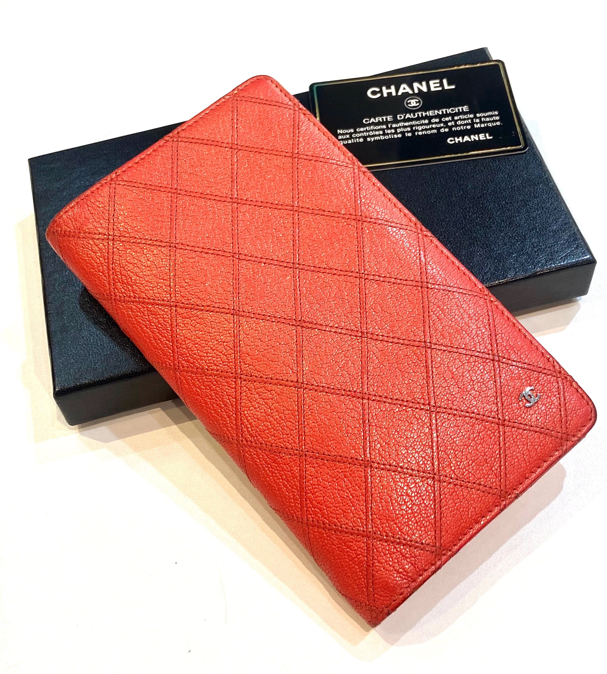 Chanel Wild Stitch Learher Bi Fold Wallet