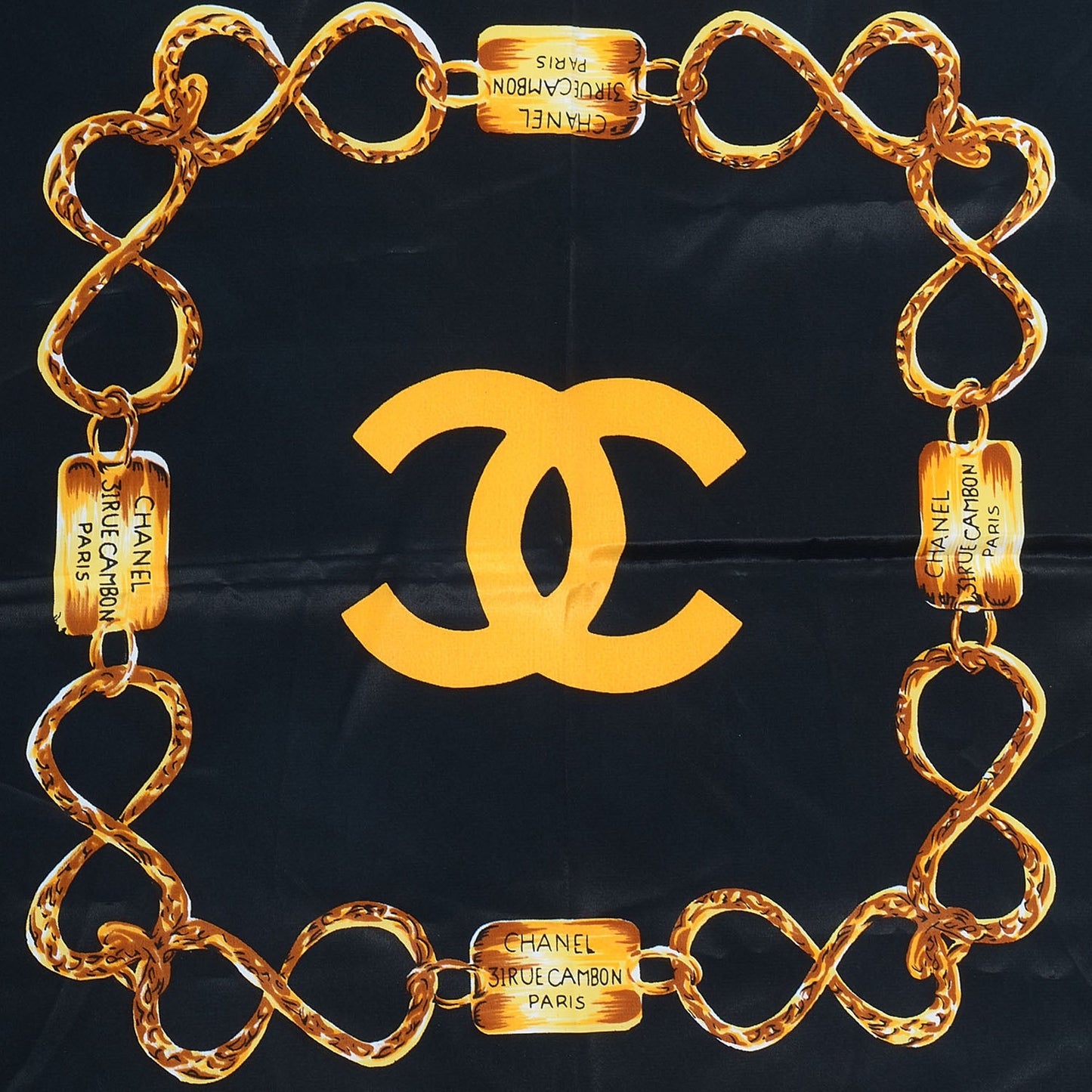 Chanel PARIS 31 RUE CAMBON CC SILK Scarf Scarf 1