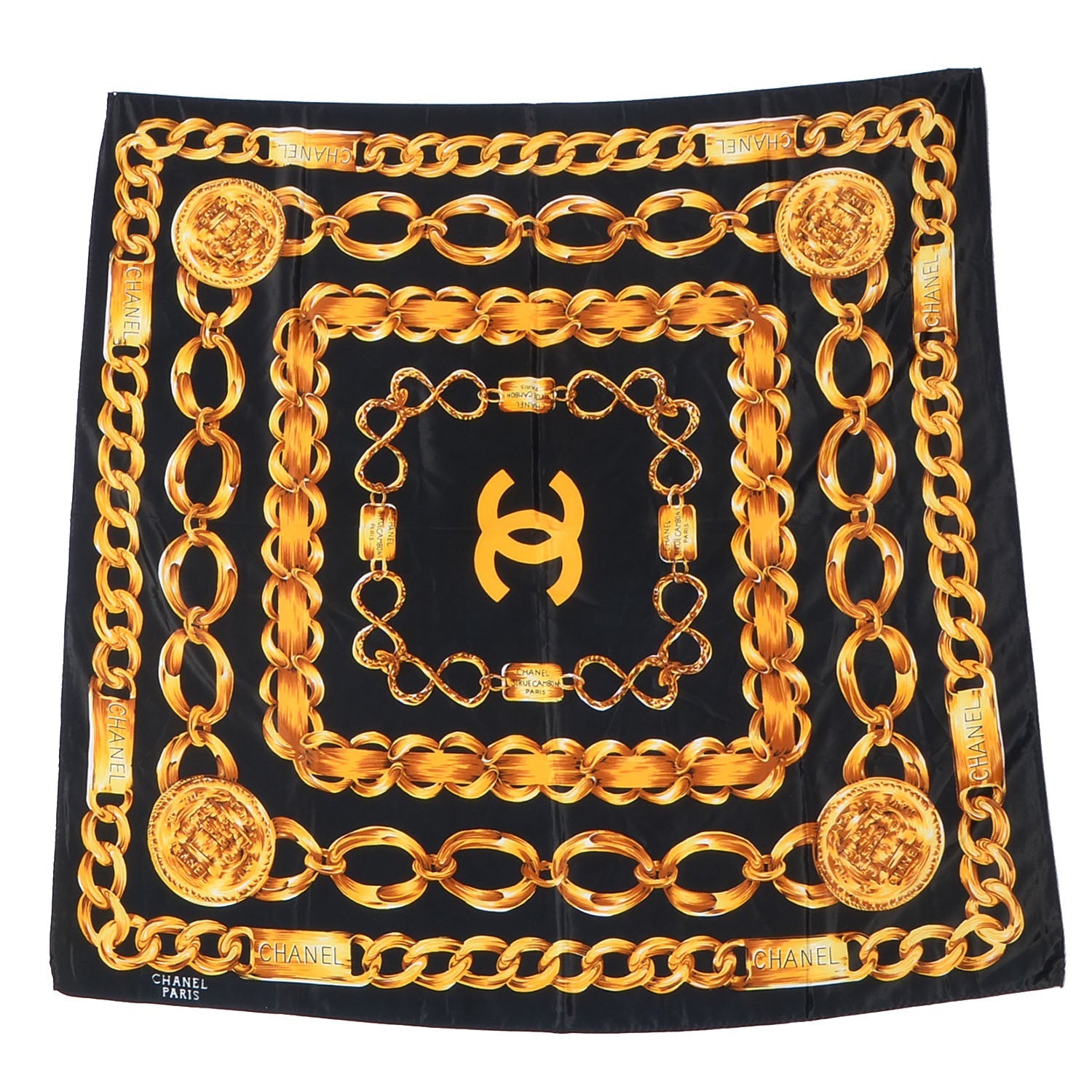 Chanel PARIS 31 RUE CAMBON CC SILK Scarf Scarf 1