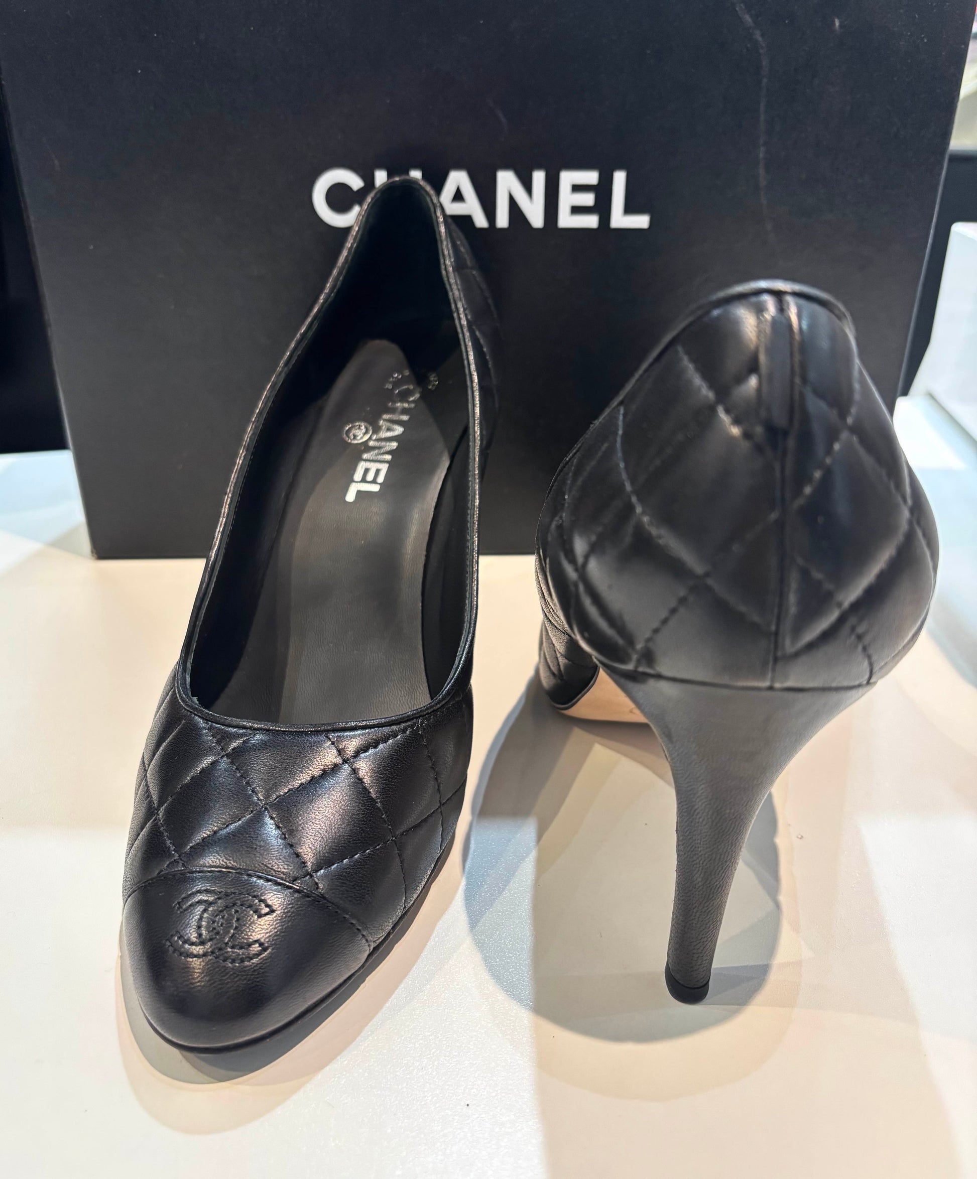 Chanel CC Quilted Lambskin Leather Pumps for Women
