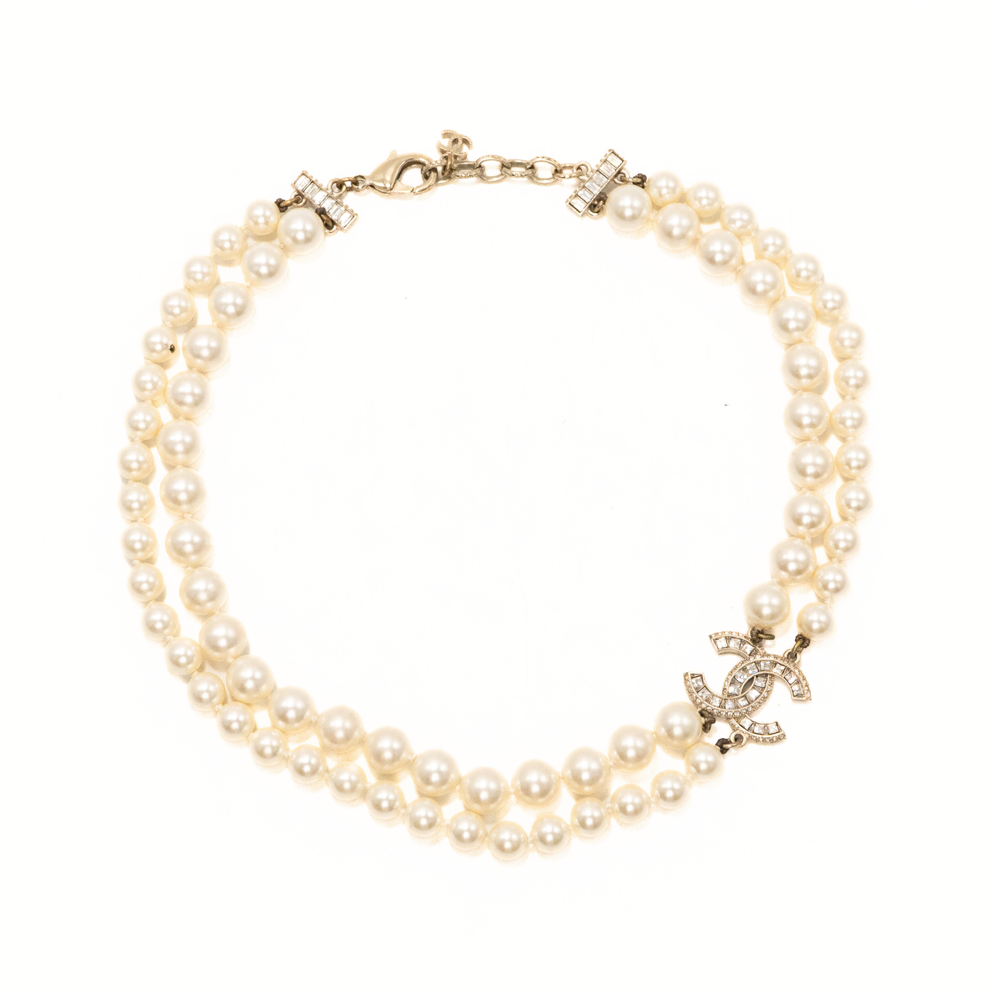 Chanel 'cc' Double Strand Pearl Choker Jewelry
