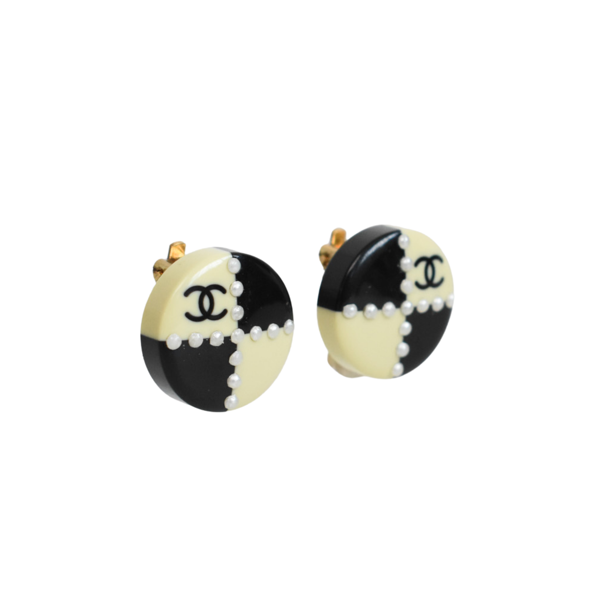 Chanel 'coco Mark' Check Earrings