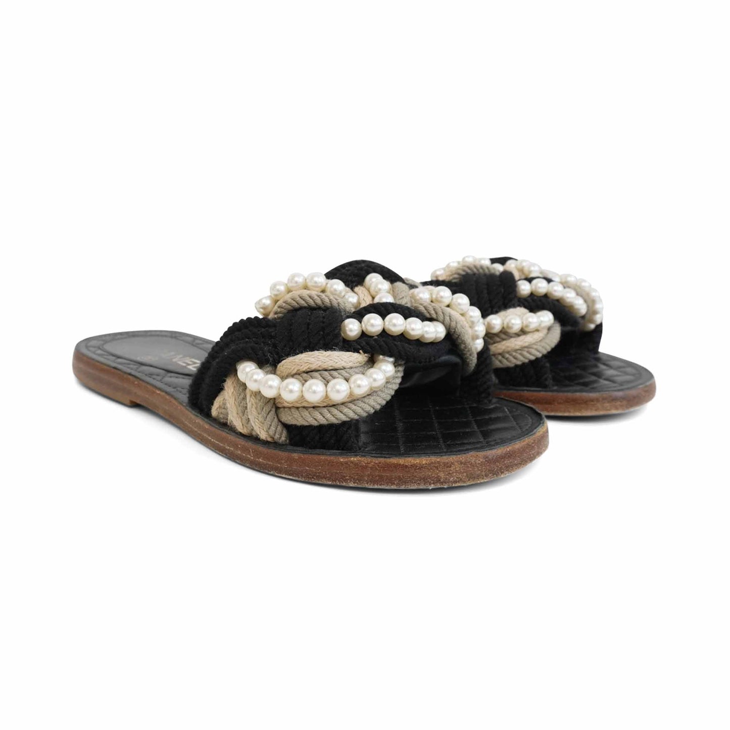 Chanel 'cuba Rope Pearl' Sandals Women's