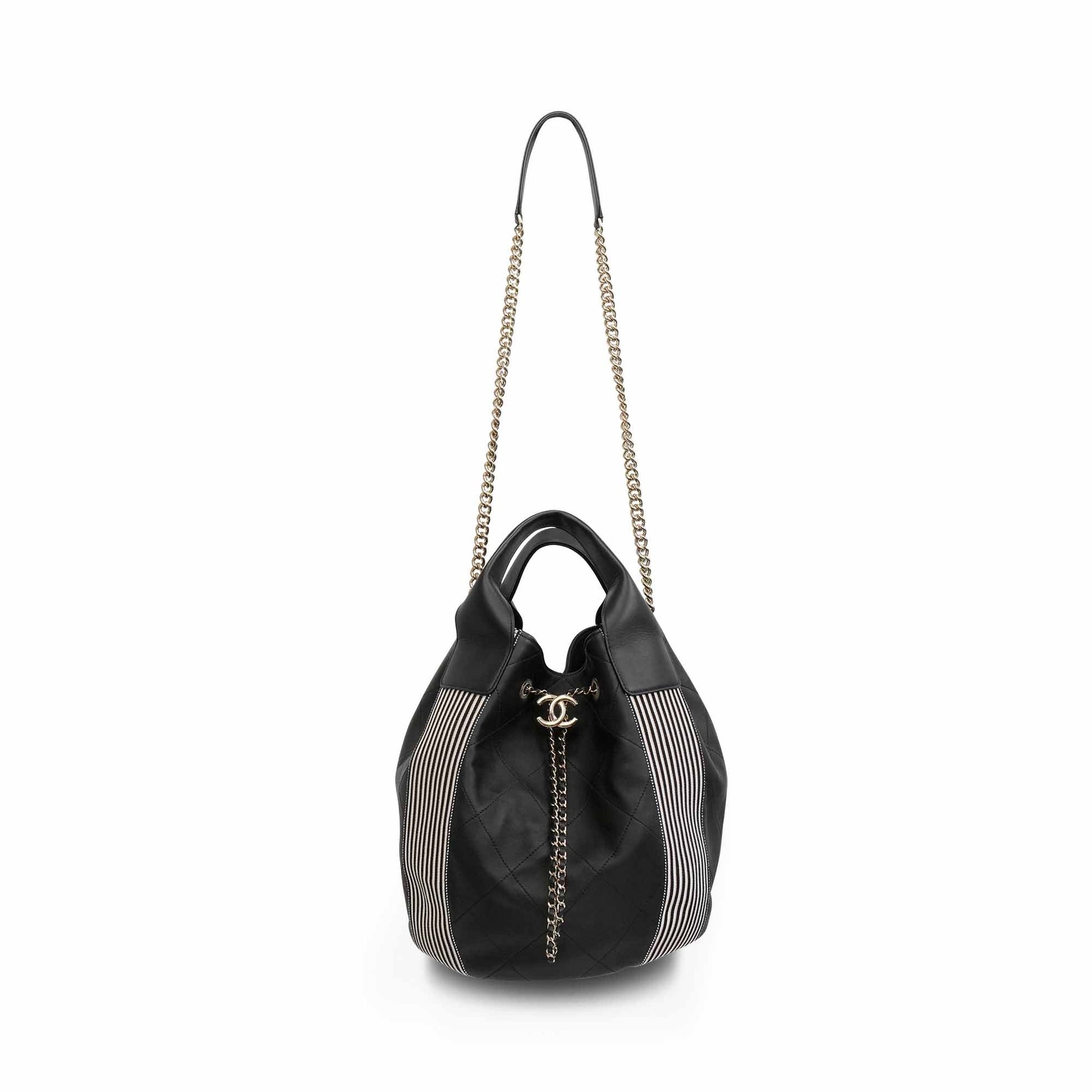Chanel Black/white Bucket Handbags