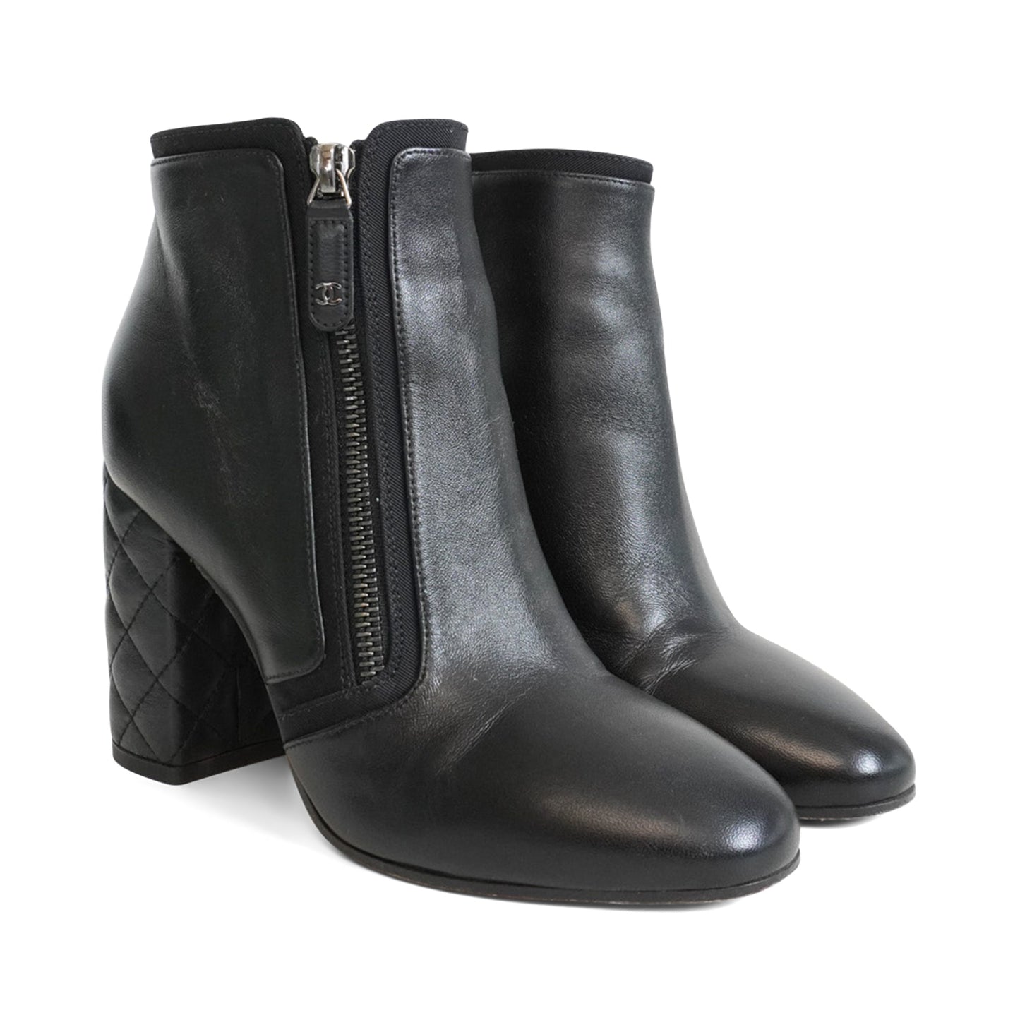 Chanel Quilted Ankle Boots Women's 36.5