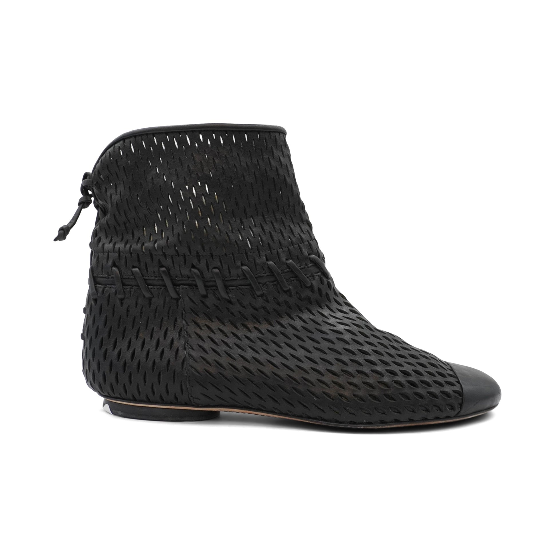 Chanel Perforated Ankle Boots Women's