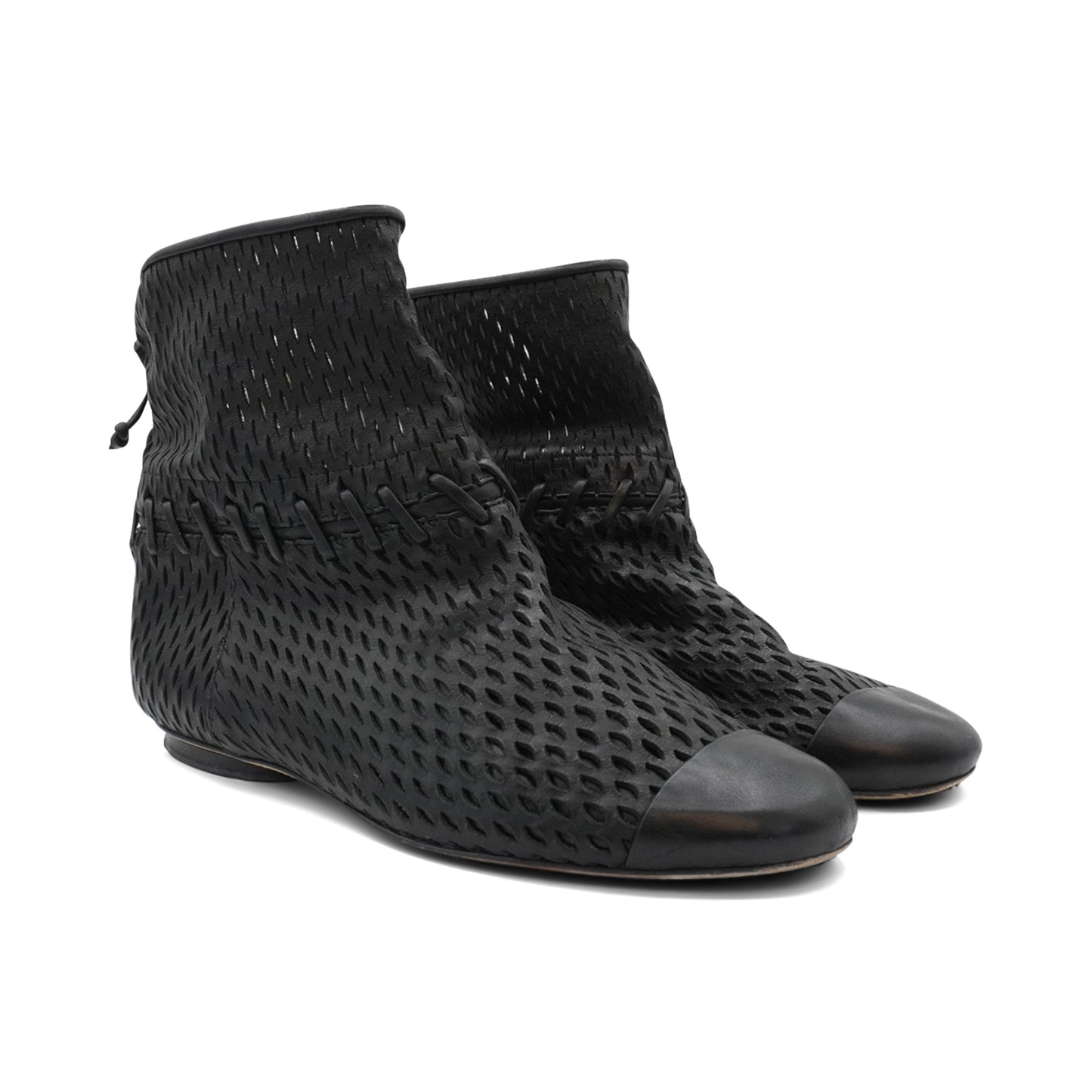 Chanel Perforated Ankle Boots Women's