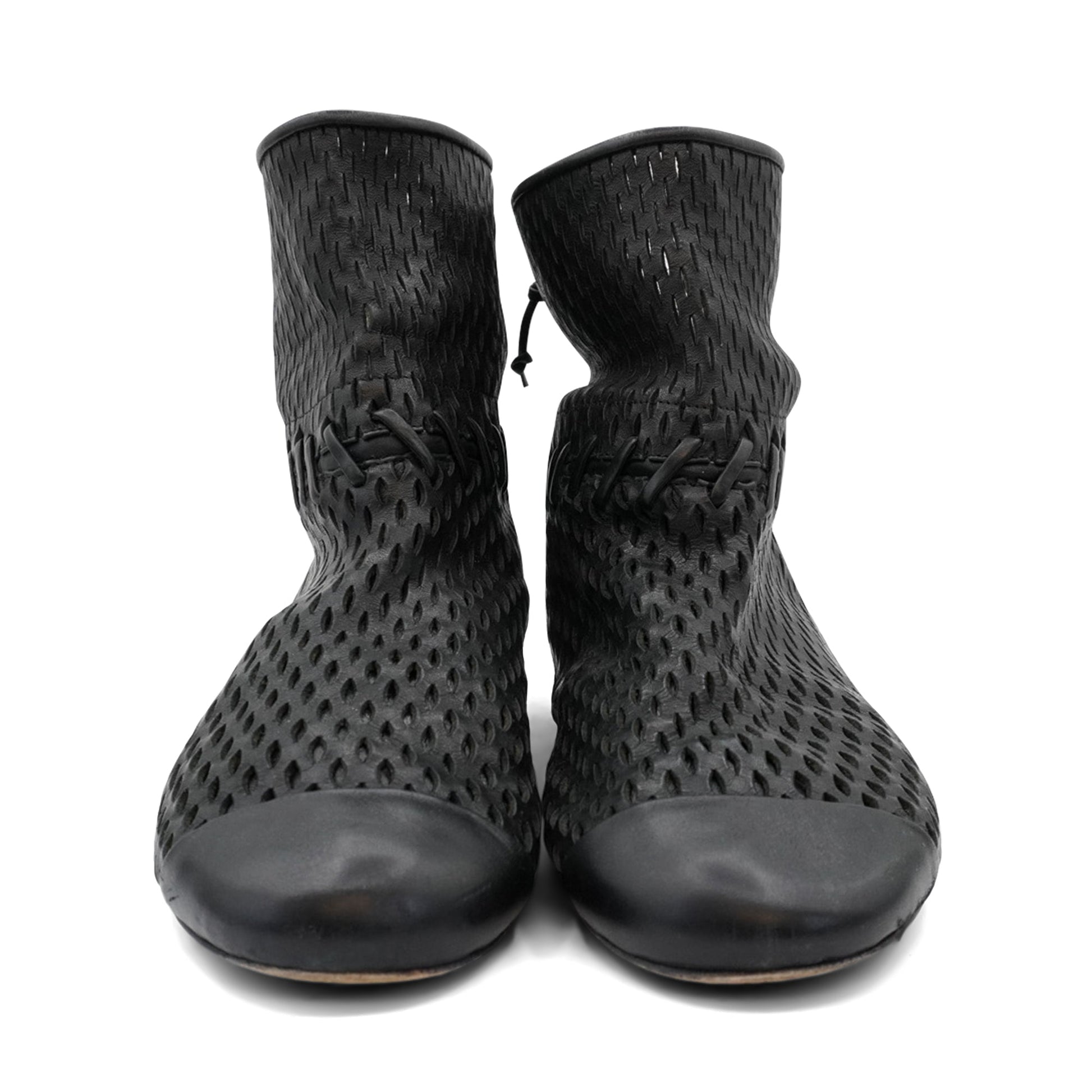 Chanel Perforated Ankle Boots Women's