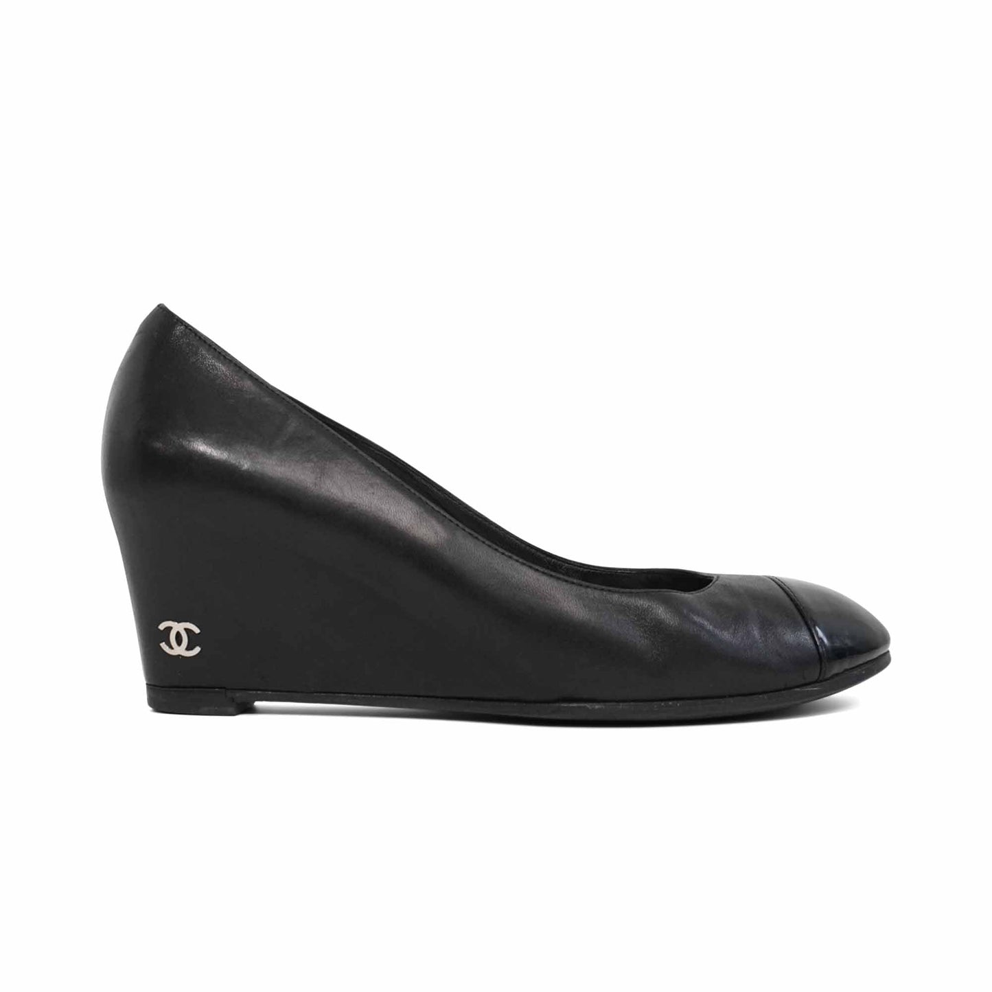 Chanel Leather Wedges Women's 7.5 Women Shoes