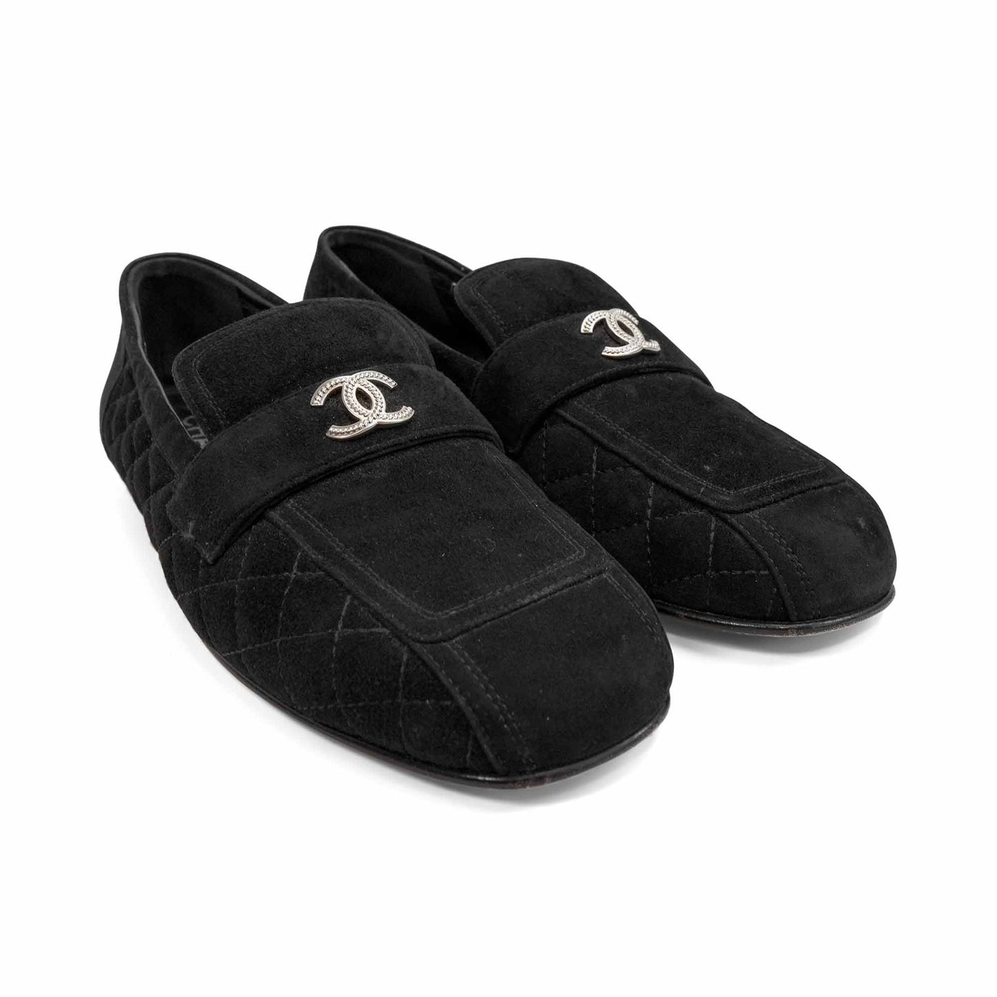 Chanel Quilted Suede Loafers Women's