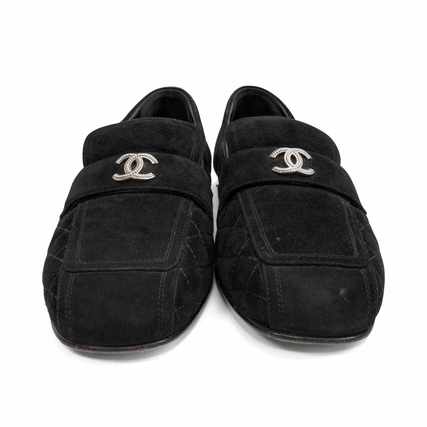 Chanel Quilted Suede Loafers Women's