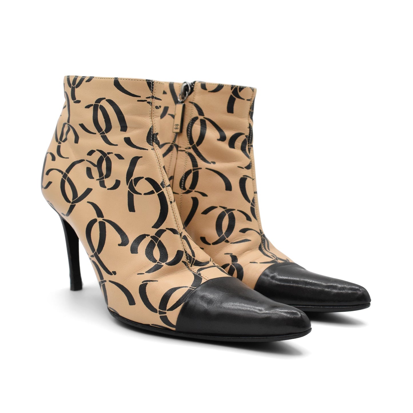 Chanel 'F/W Interlocking Cc' Ankle Booties - Women'S 37.5 Eu