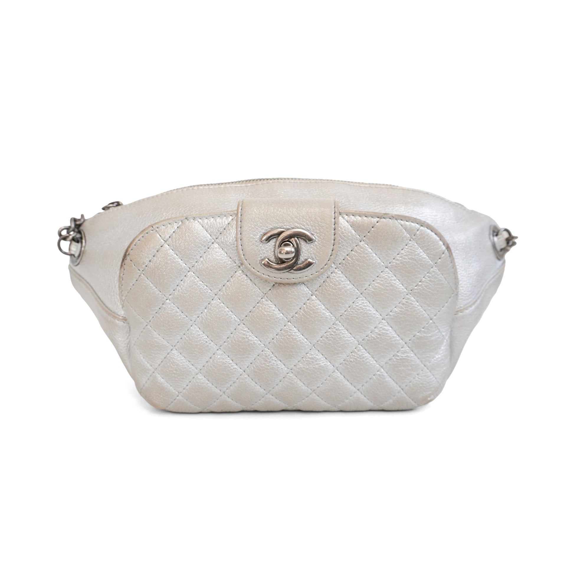 Chanel Silver Fanny Pack Bag