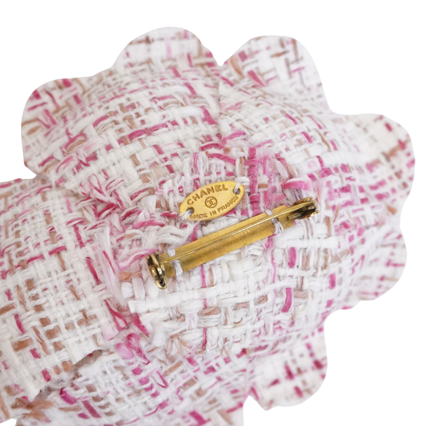 Chanel 'camelia' Tweed Brooch