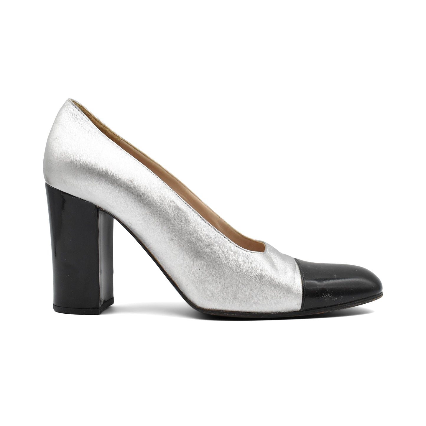 Chanel Silver Heels Women's 35.5