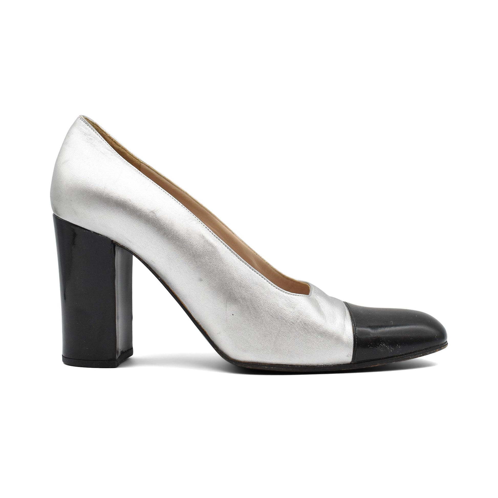 Chanel Silver Heels Women's 35.5