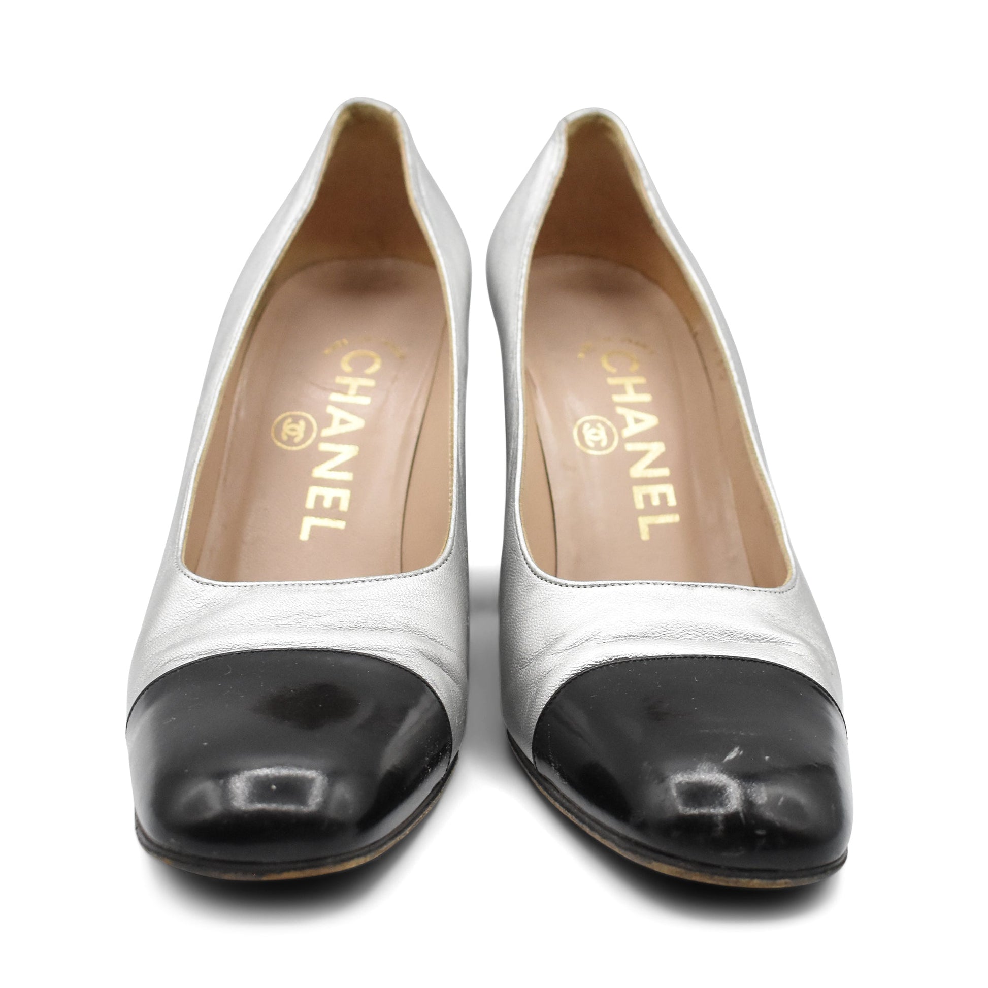 Chanel Silver Heels Women's 35.5