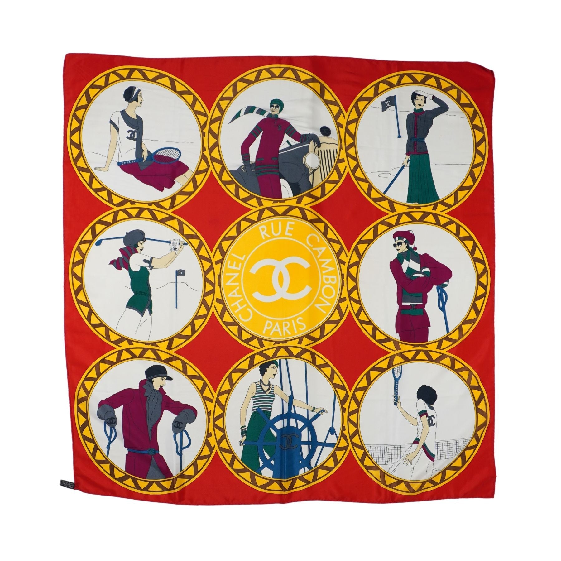 Chanel 'rue Cambon Sporting Ladies' Scarf Handbag