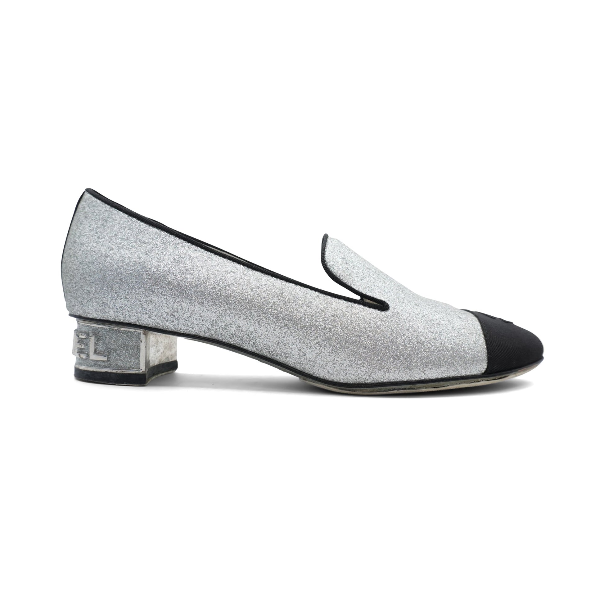 Chanel 'Logo Heel' Kitten Heels - Women'S 36.5