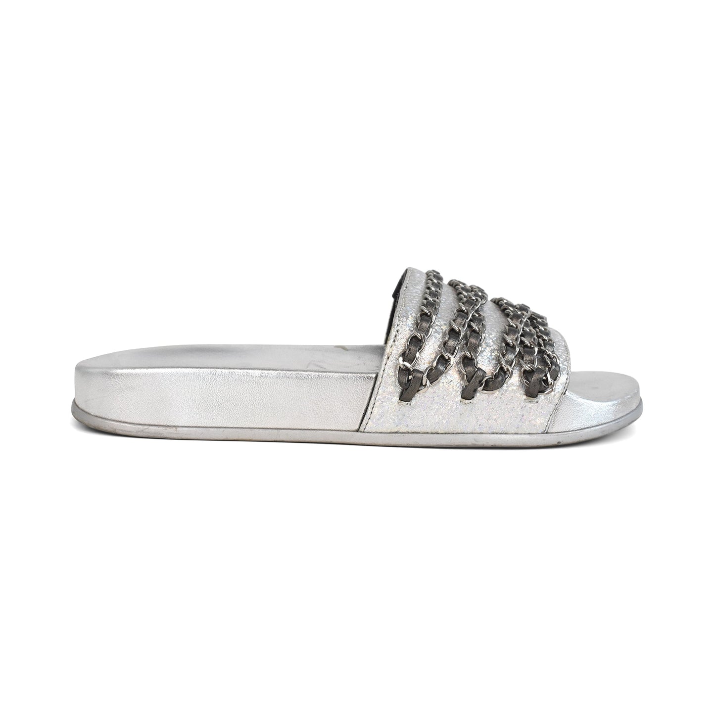Chanel 'Chain' Slides - Women'S 37 Women Shoes