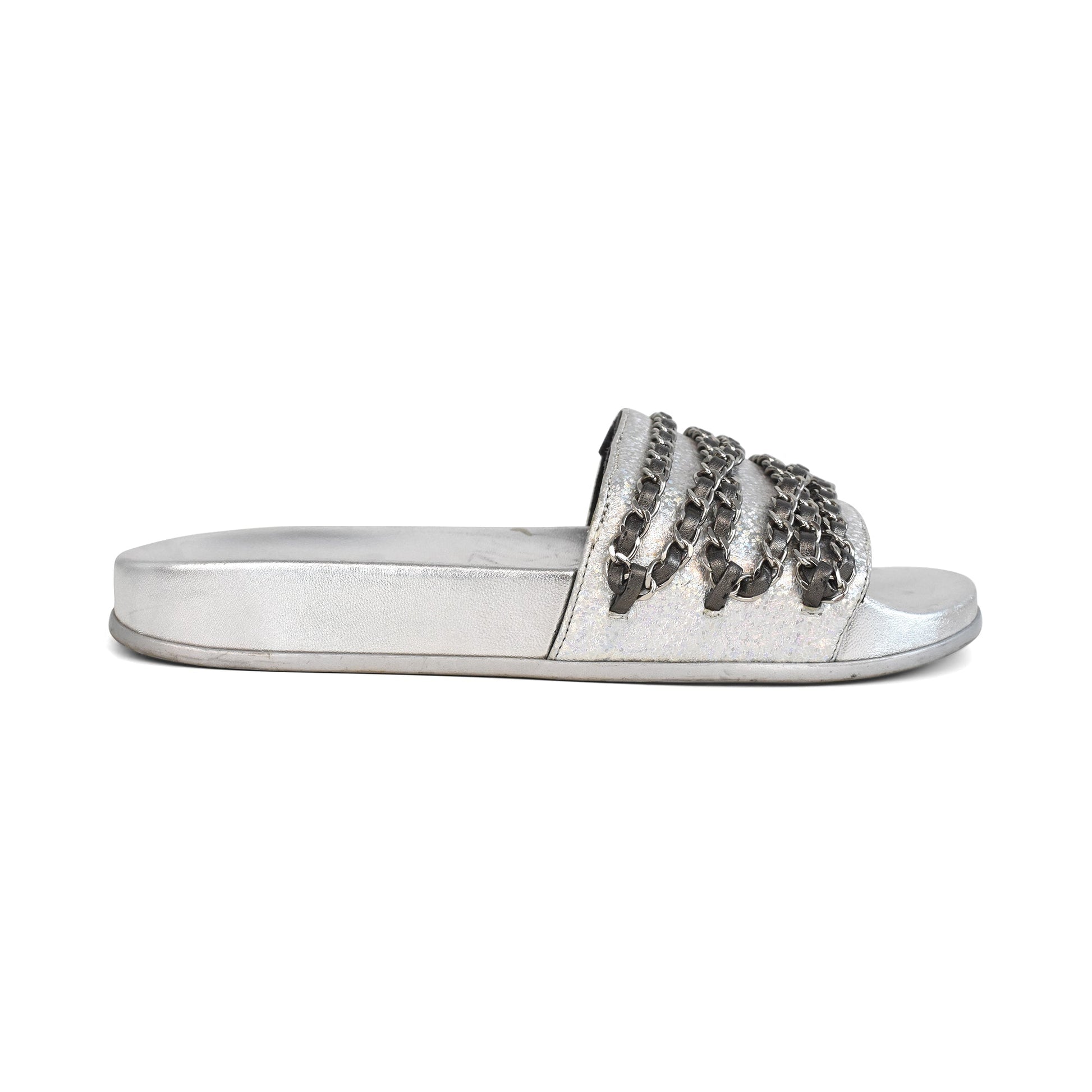 Chanel 'Chain' Slides - Women'S 37 Women Shoes