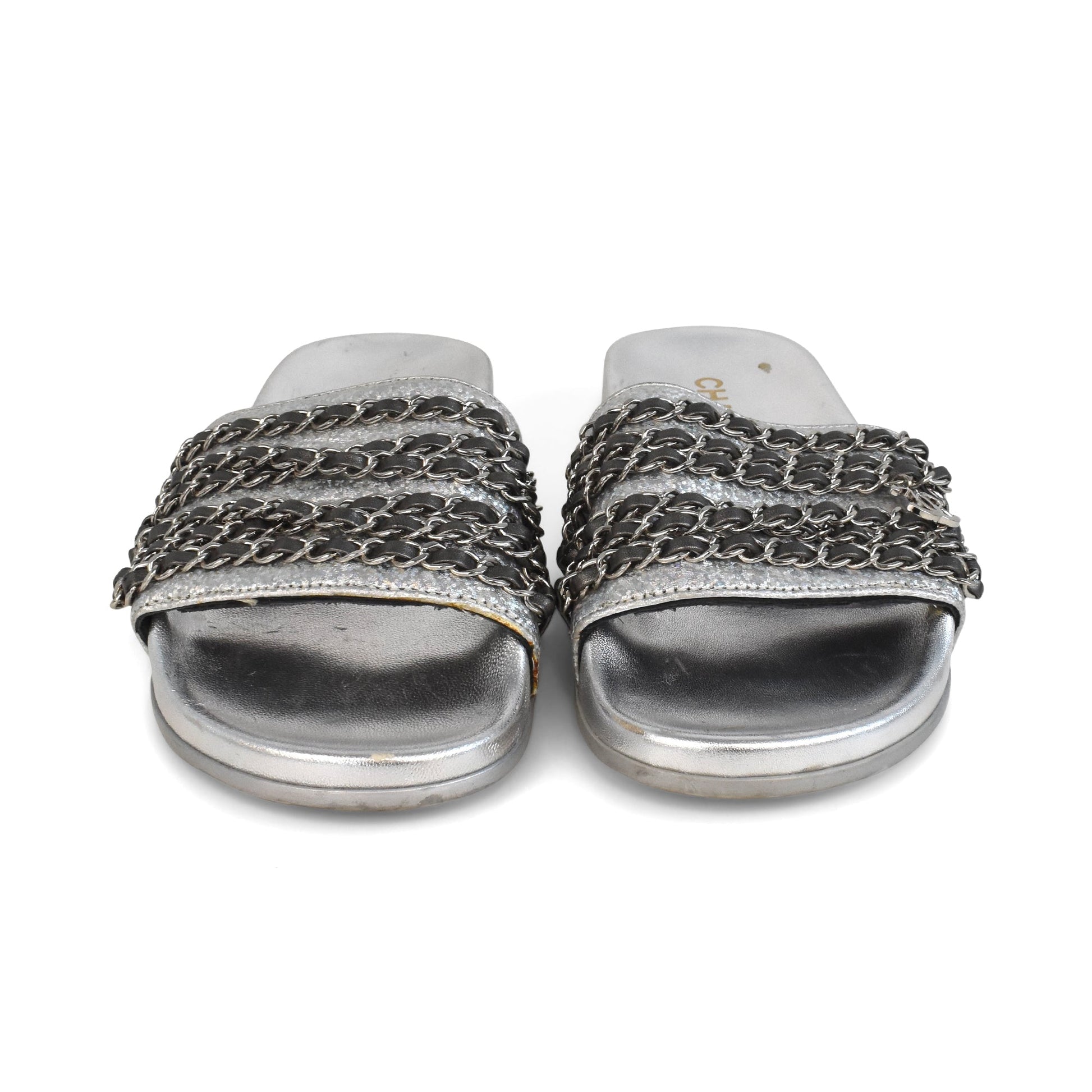 Chanel 'Chain' Slides - Women'S 37 Women Shoes
