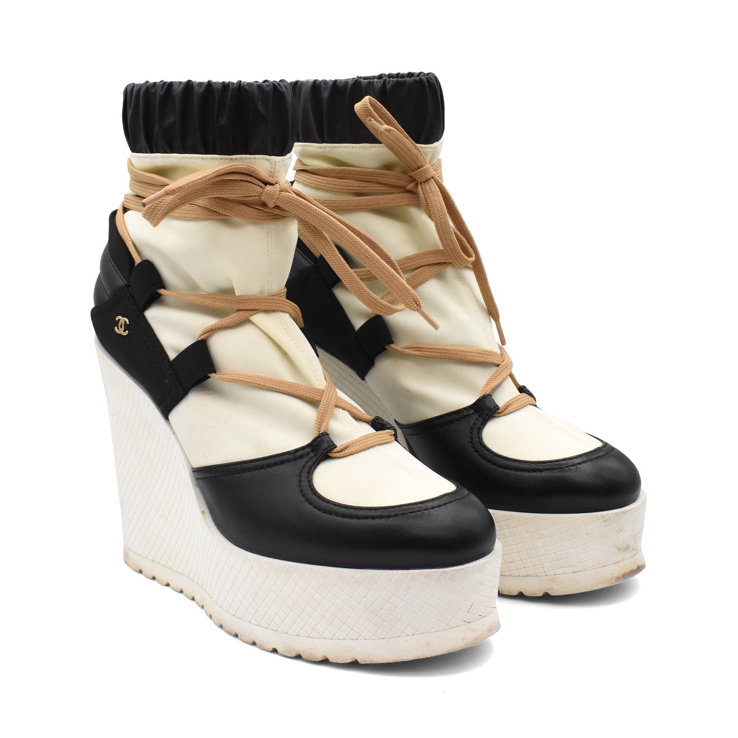 Chanel Wedge Boots Women's 37.5