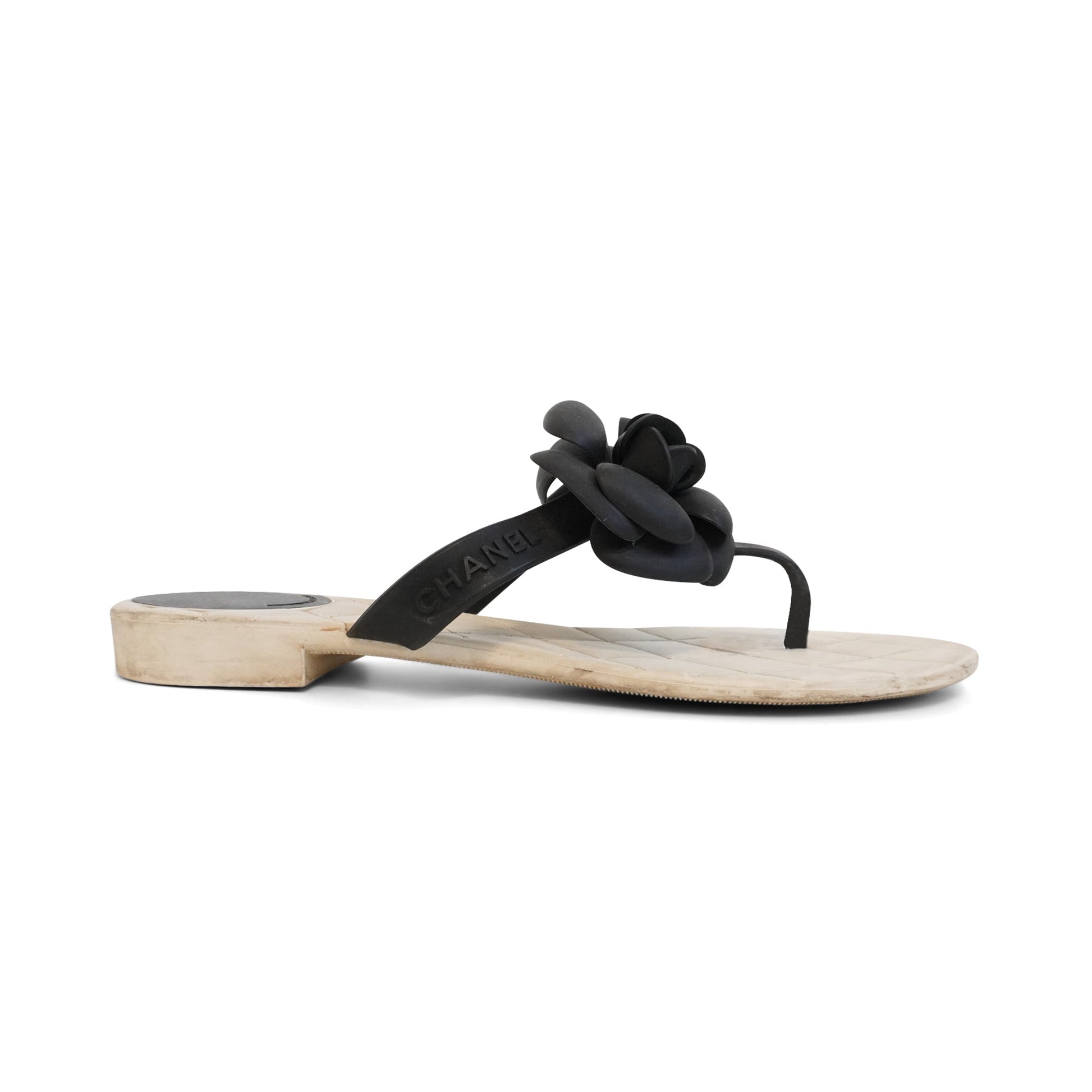 Chanel 'camellia' Flip Flops Women's 38 Women Shoes
