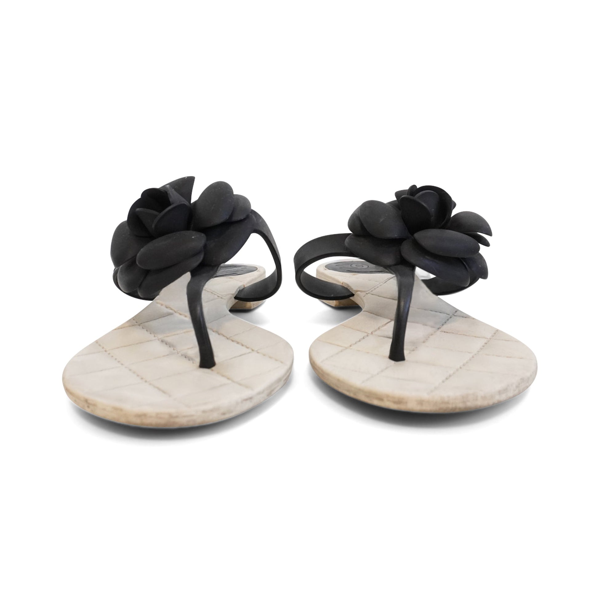 Chanel 'camellia' Flip Flops Women's 38 Women Shoes