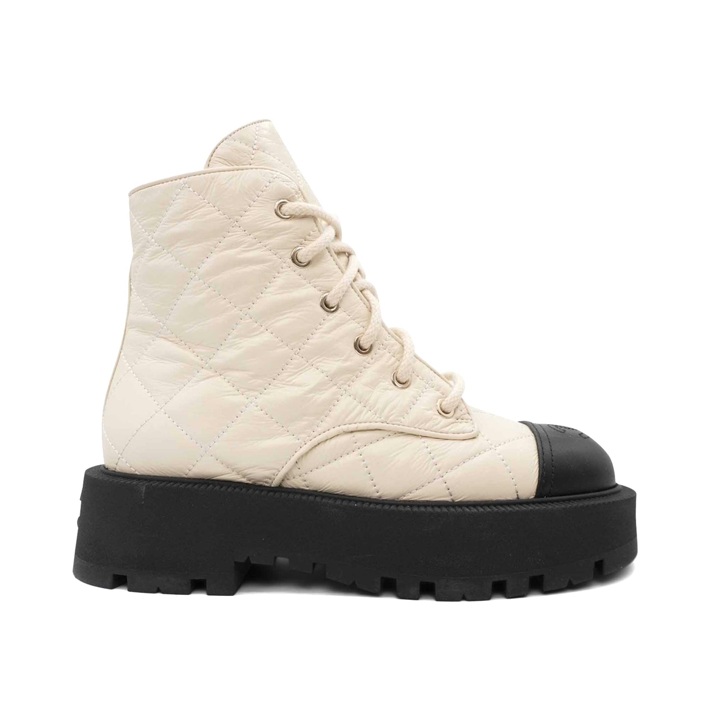 Chanel Quilted Combat Boots - Women'S 37.5