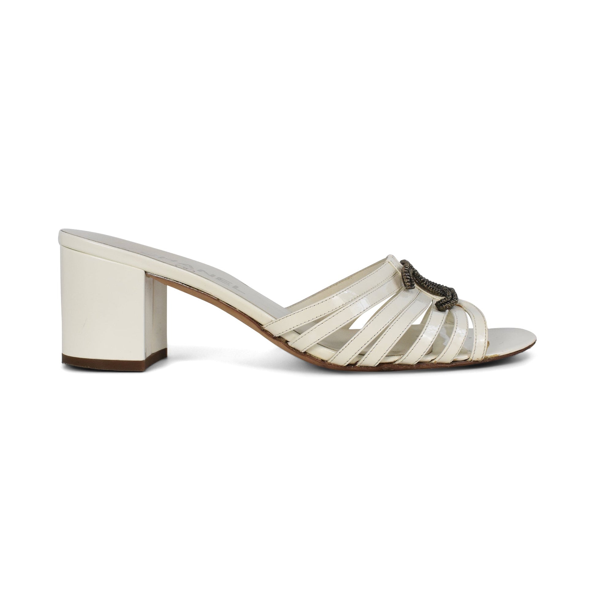 Chanel Strappy Mules - Women'S 37.5 Women Shoes