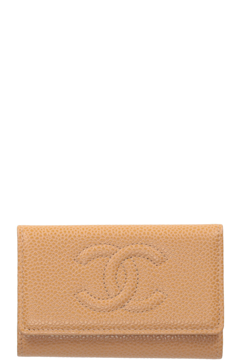 CHANEL Key Wallet Caviar Beige