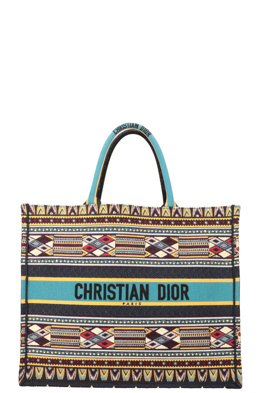 Dior Tote Bag Book Tote Bordeaux Blue Large