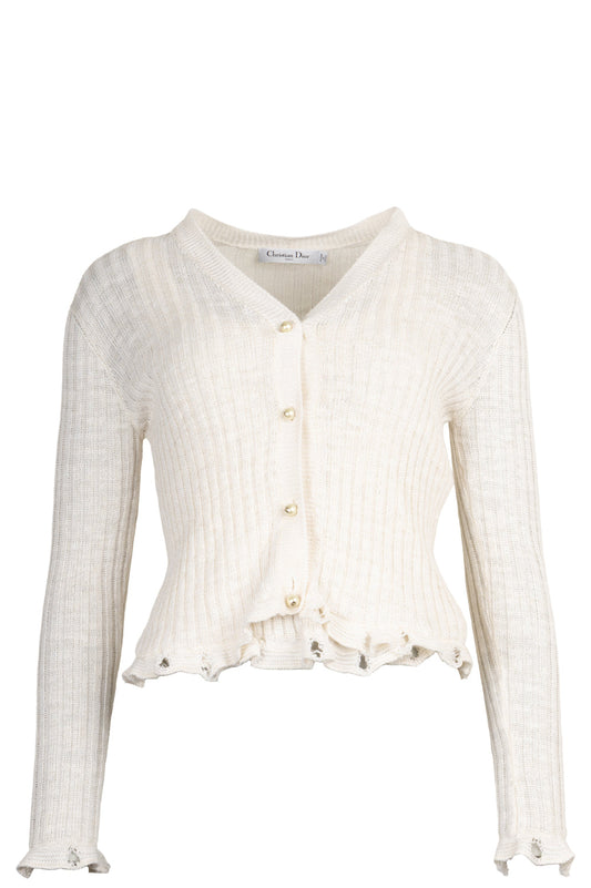 Dior Knit Twinset Linen Cashmere Ivory Handbag