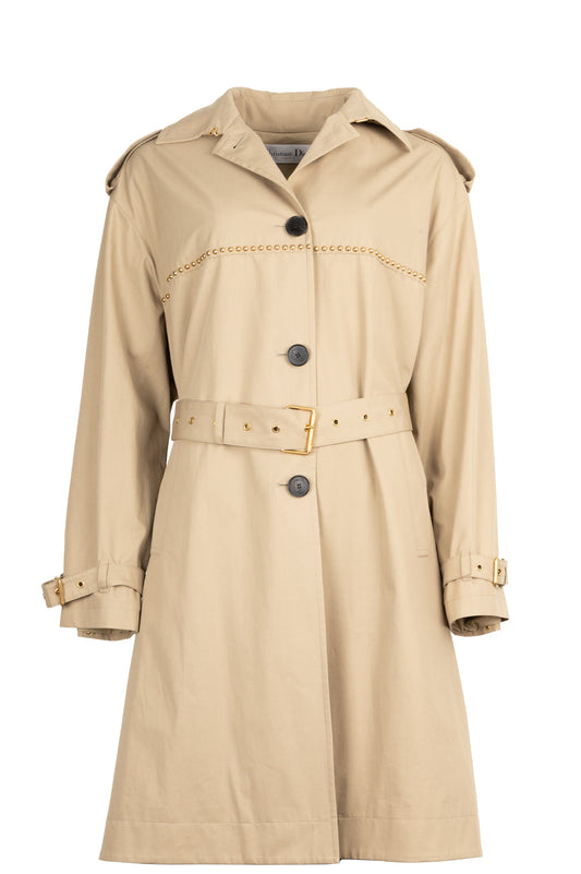 Dior Studded Trench Coat Beige Handbag