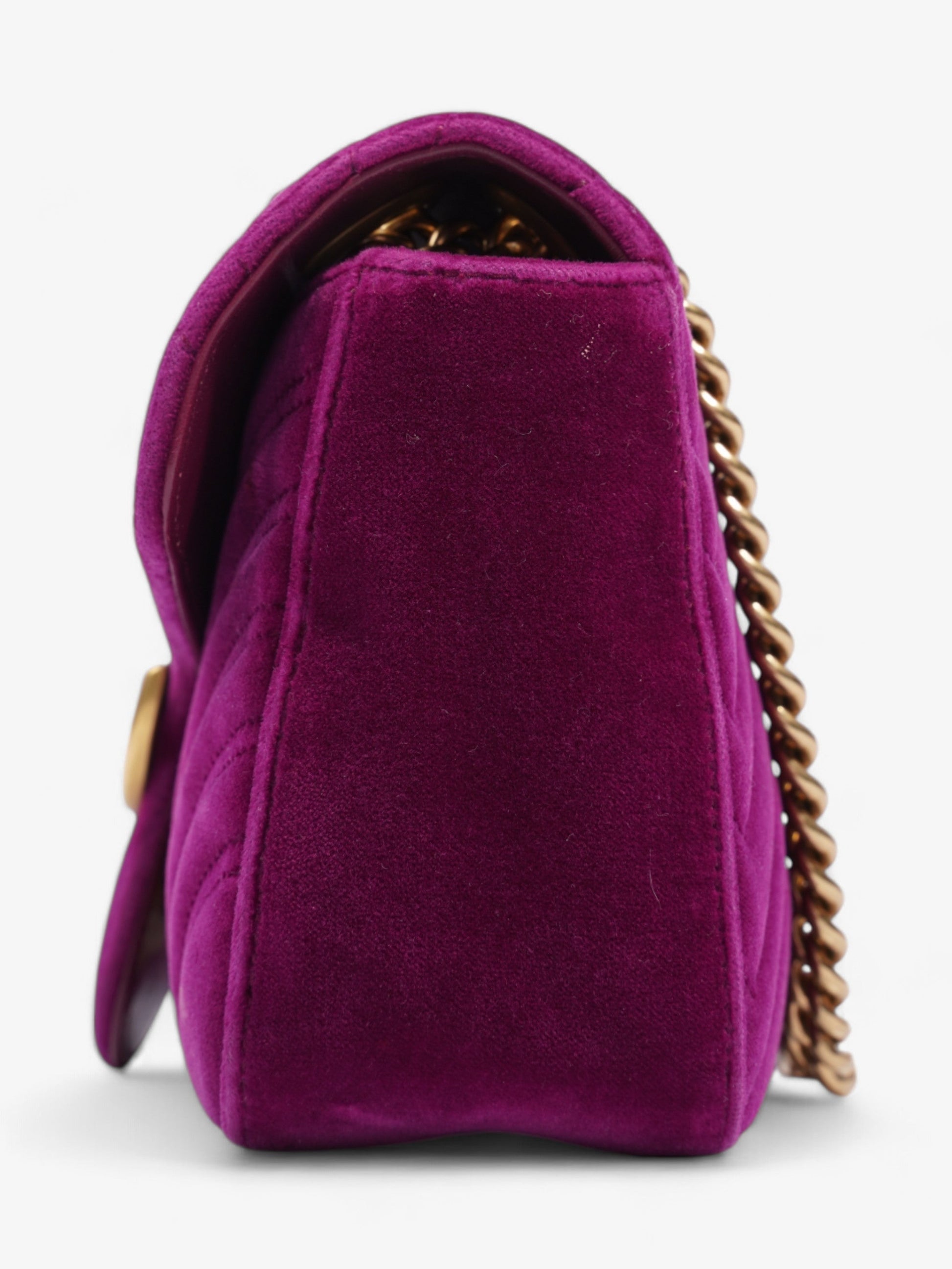 Gucci Marmont Purple Velvet Shoulder Bag Small
