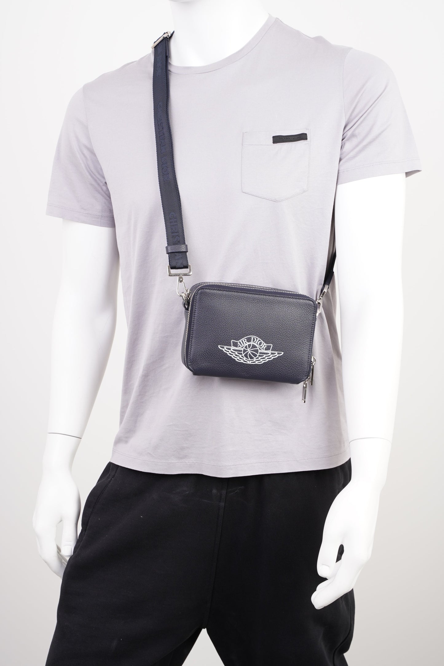 Dior Jordan Messenger Bag Leather White Navy