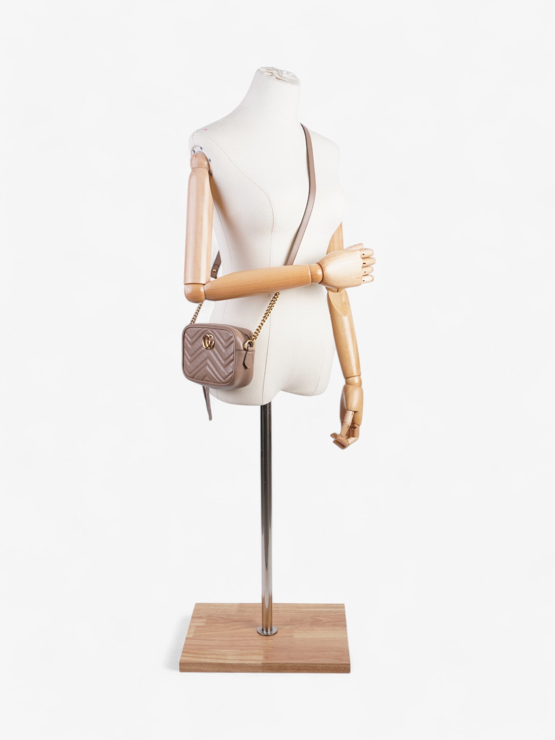 Gucci Marmont Dusty Mini Crossbody Bag Leather Matelasse