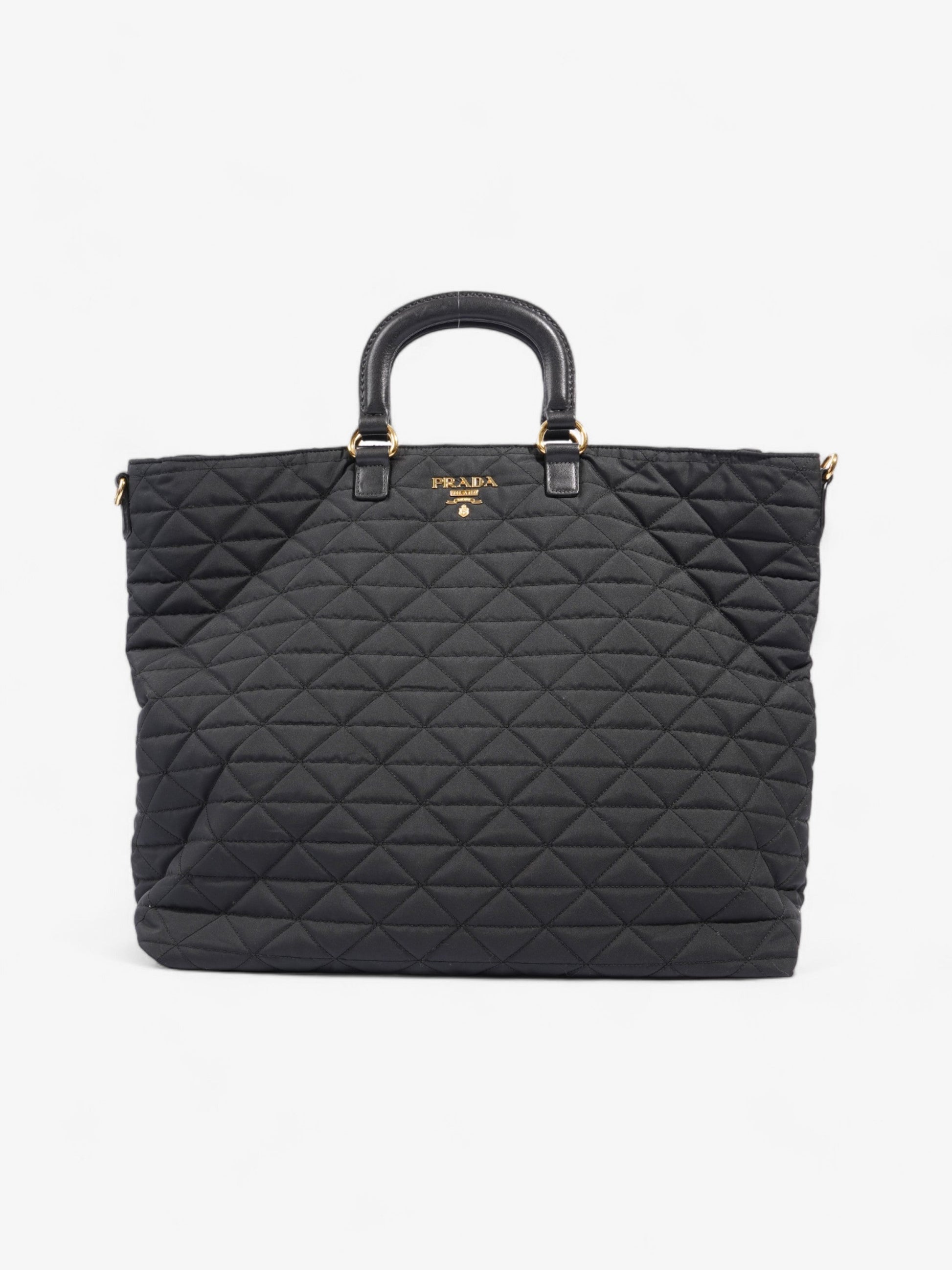 Prada Tessuto Tote Nylon Quilted Black Shoulder Bag