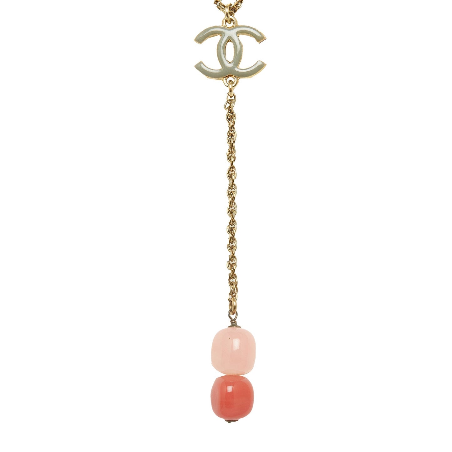 CHANEL CC Drop Pendant Necklace Costume Necklace