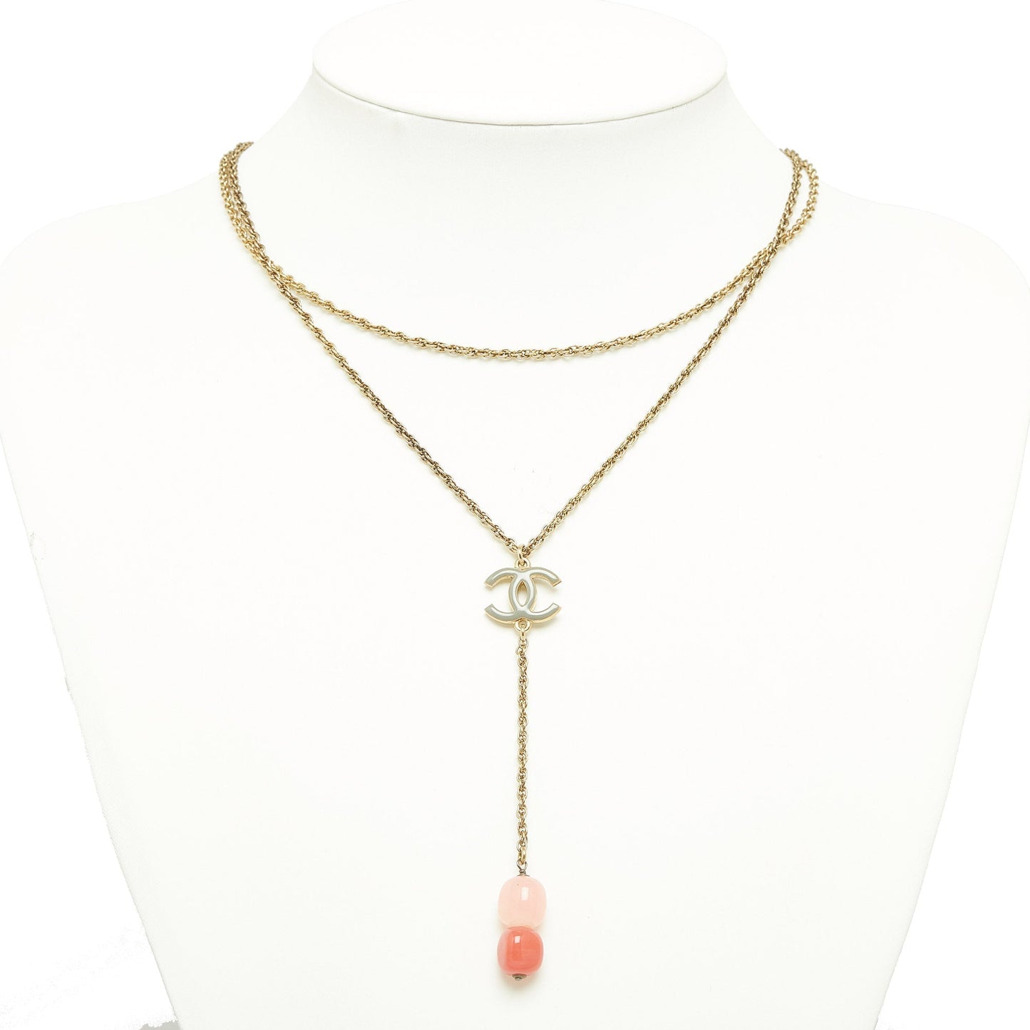 CHANEL CC Drop Pendant Necklace Costume Necklace
