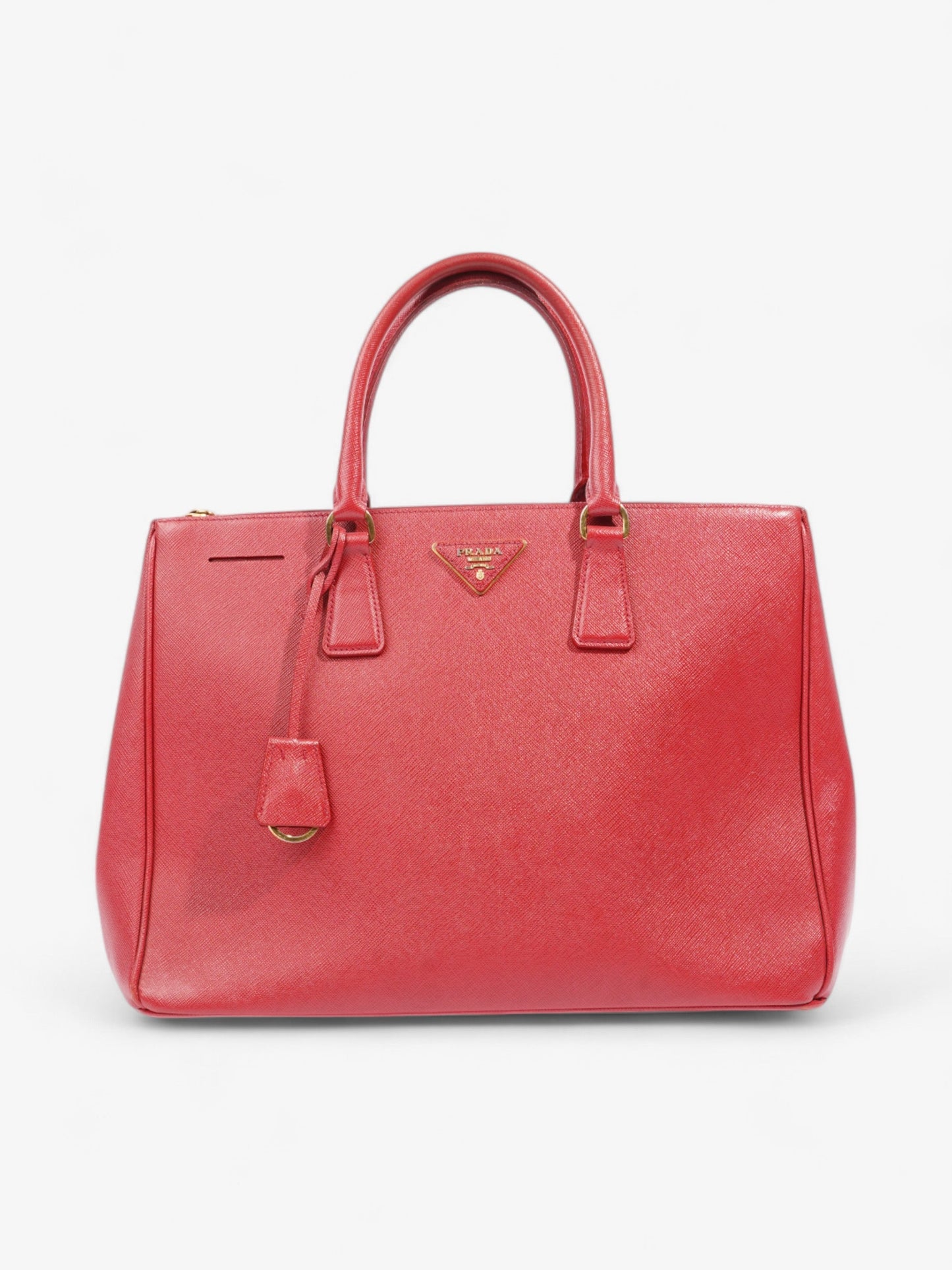Prada Galleria Double Tote Leather Saffiano Red Tote Bag