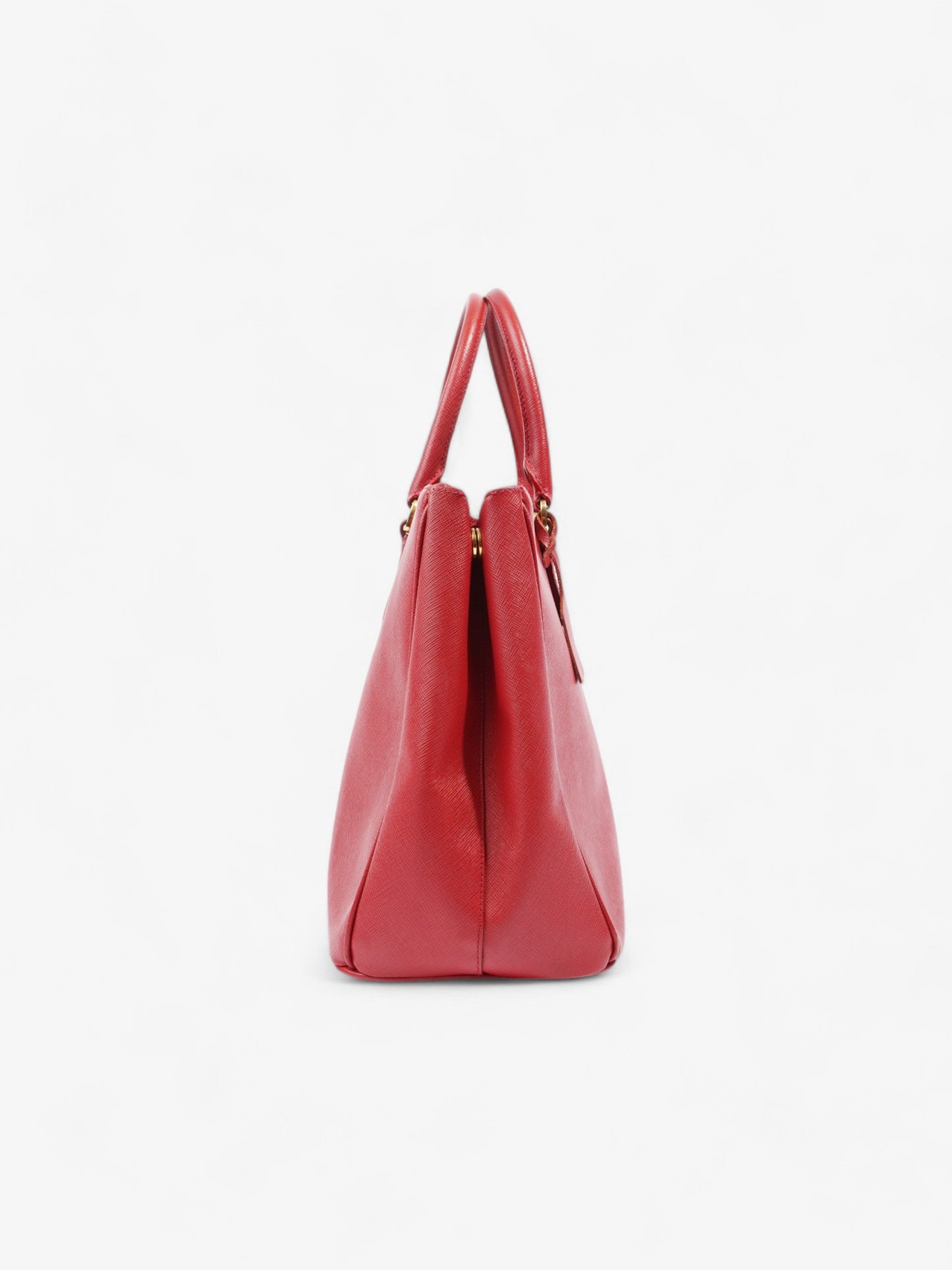 Prada Galleria Double Tote Leather Saffiano Red Tote Bag