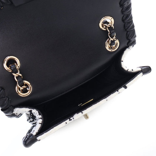 White Chanel Mini Tweed My Own Frame Flap Crossbody Bag