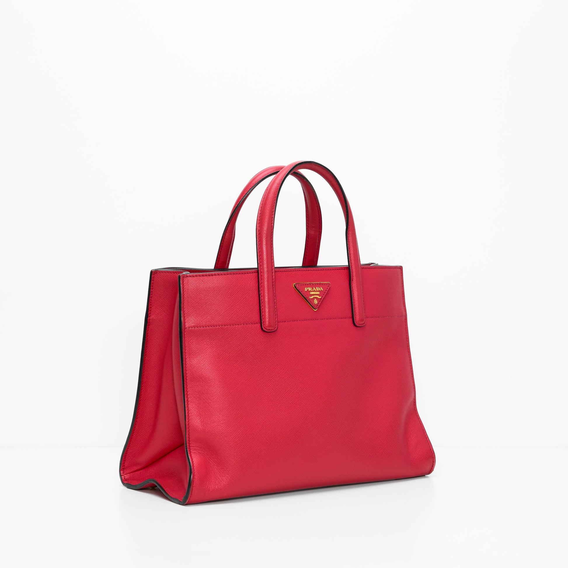 Prada Soft Tote Bag Leather Saffiano Pink