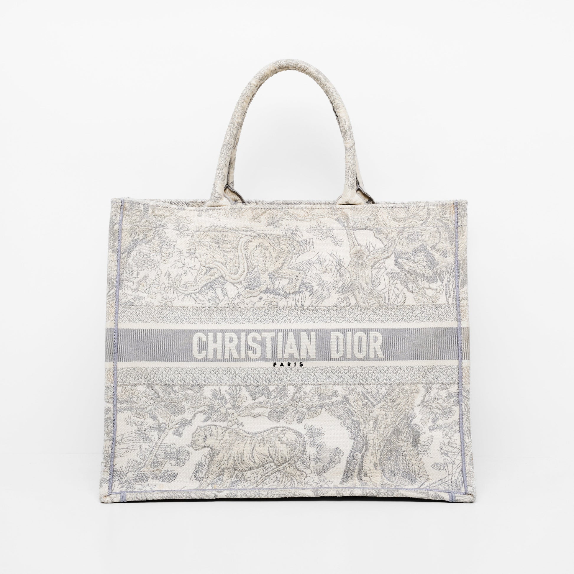 Dior Book Tote In Gray Large Tote Bag