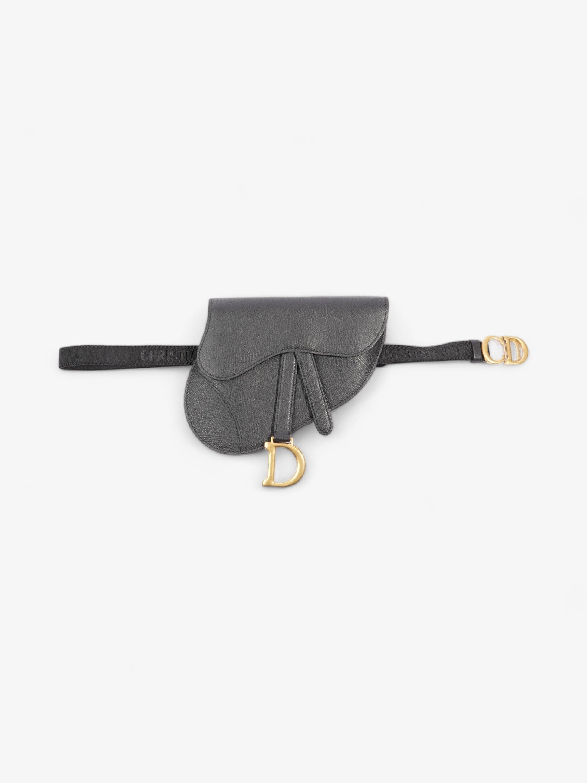 Dior Christian Saddle Belt Bag Leather Black Bag Black Leather