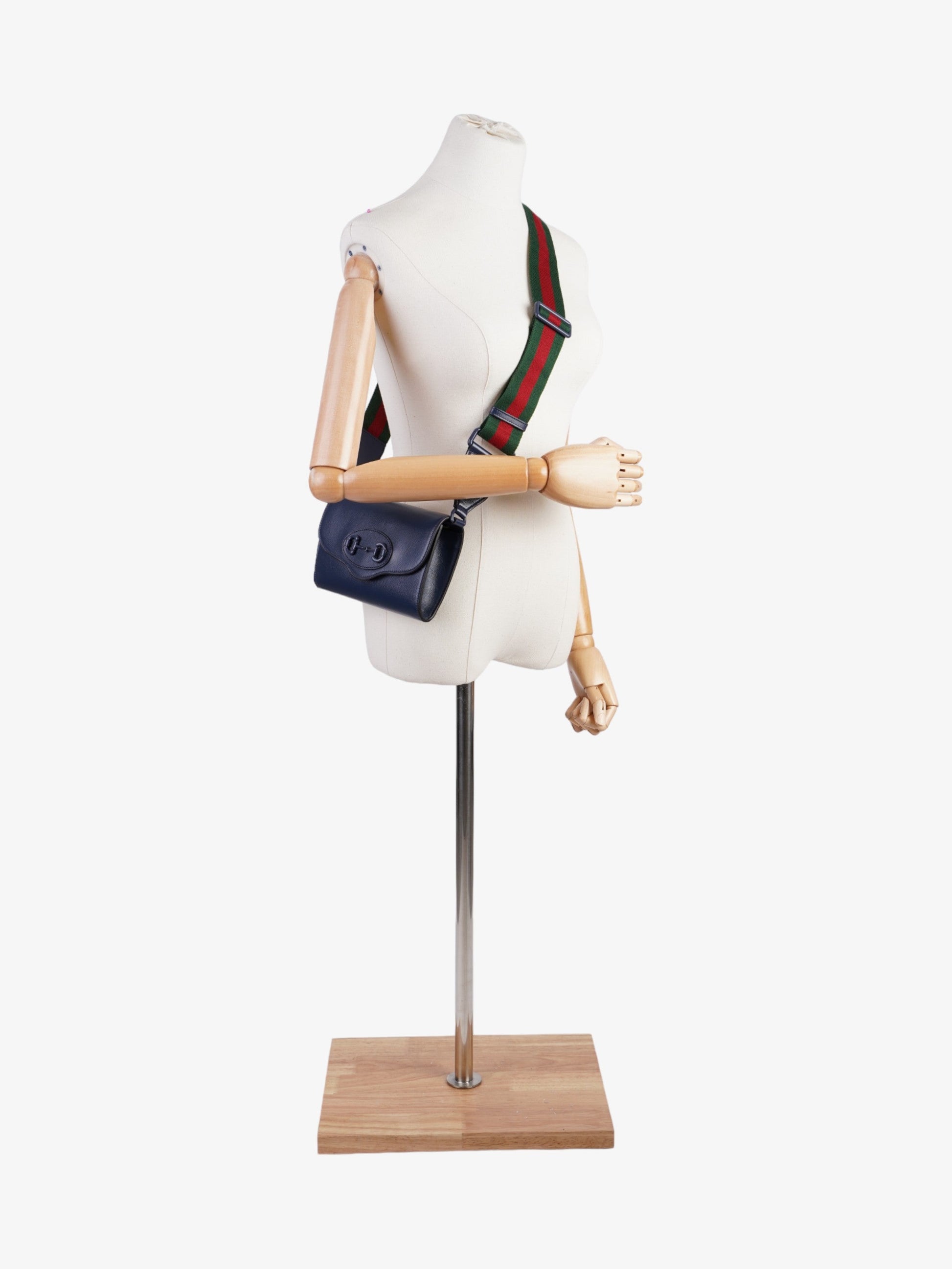 Gucci Horsebit Calfskin Crossbody Bag Leather Blue