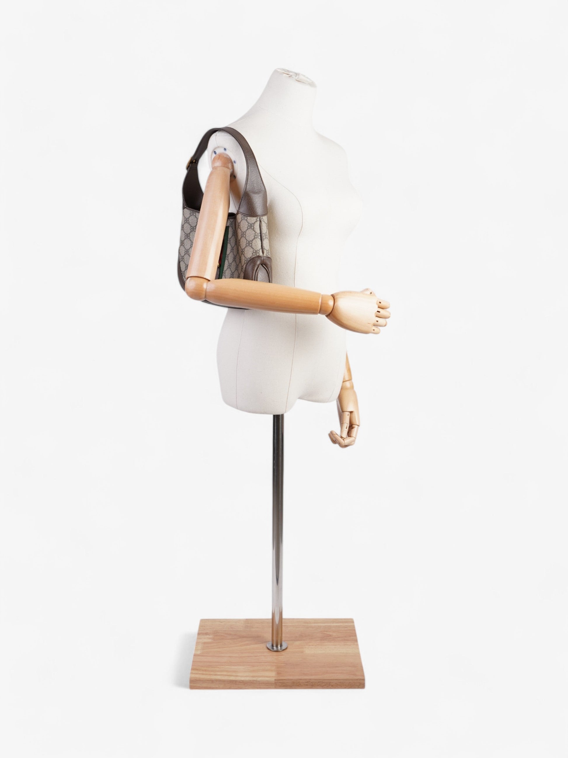 Gucci Balenciaga Hacker Project Jackie Coated Shoulder Bag Canvas Brown