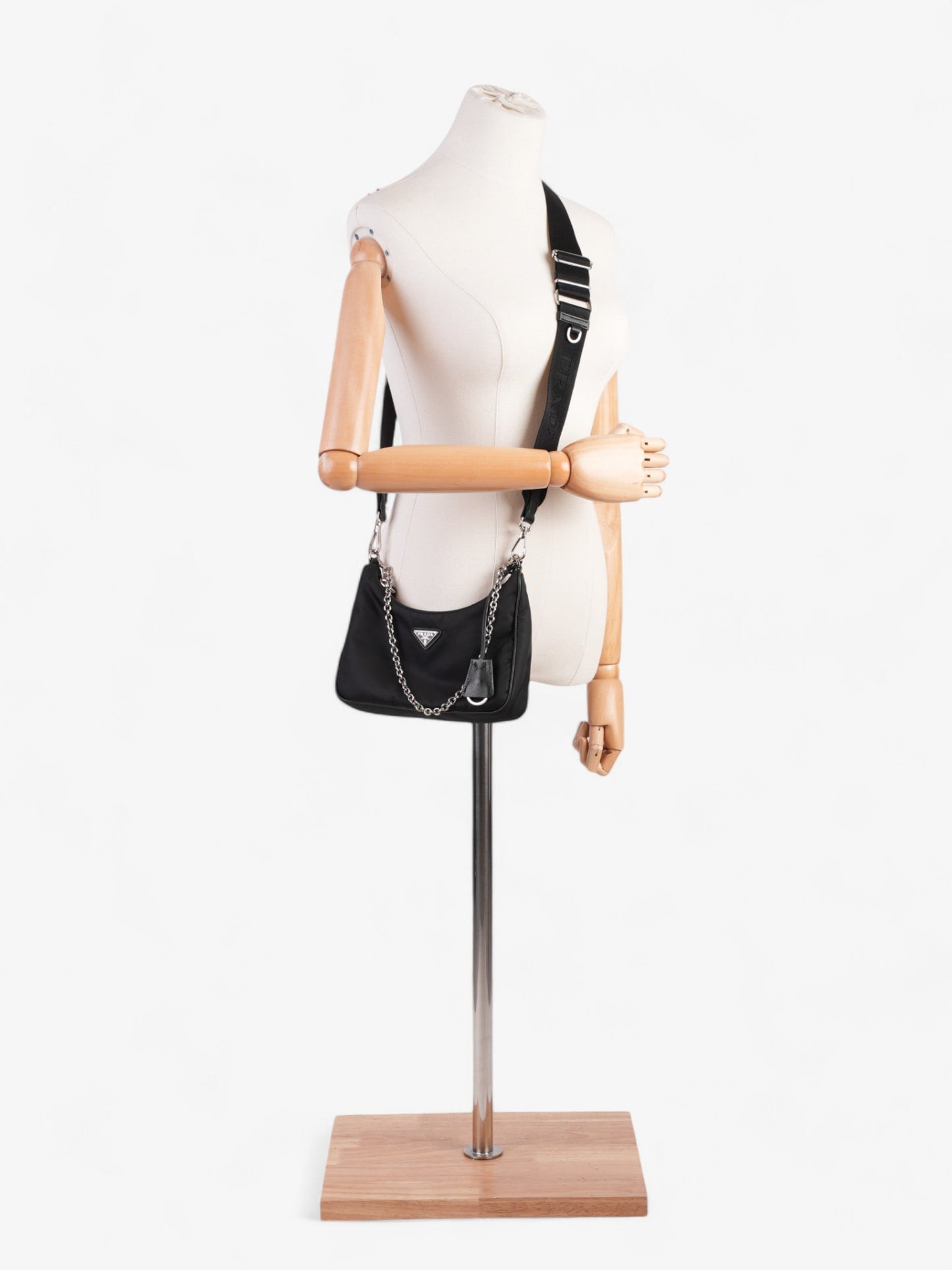 Prada Re Edition Crossbody Bag Nylon Black Black Nylon 2